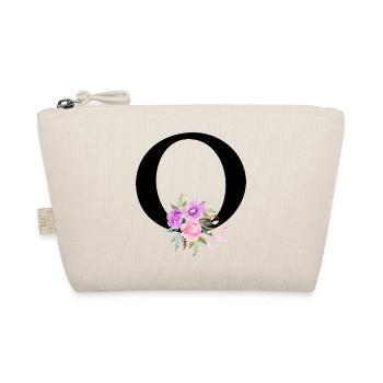 Purple Floral Letter O - Organic Pouch - nature - Front