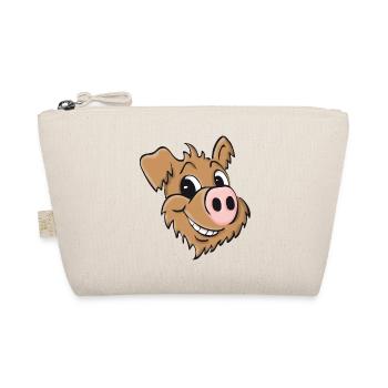 Schweinehund- lächelnd - Bio-Täschchen - Natur - Vorne