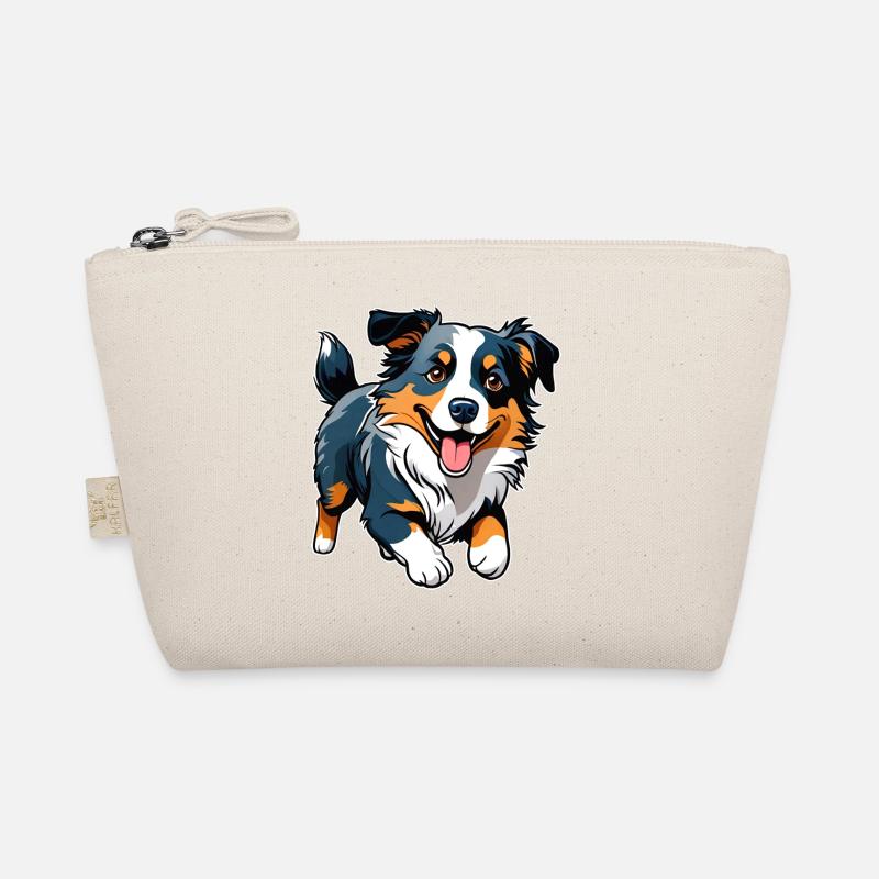 Niedlicher Border Collie Hund - Bio-Täschchen - Natur