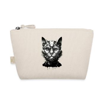 Cat's head designed as a robot in retro look - Organic Pouch - nature - Front