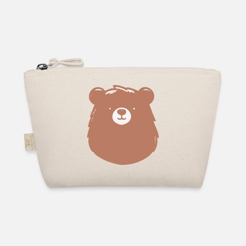 Simple bear in a flat handle Organic Pouch