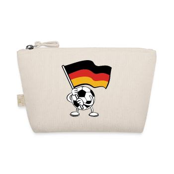 Fußball mit deutscher Fahne - Cartoon - Bio-Täschchen - Natur - Vorne