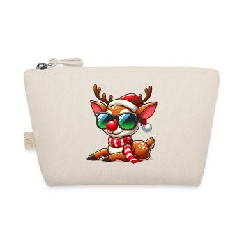 Christmas Reindeer with Red Nose - Organic Pouch - nature - Front