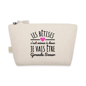 Je vais être grande soeur annonce naissance - Trousse biologique - nature - Devant