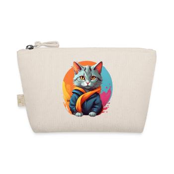 Stilvolle urbane Katze - Bio-Täschchen - Natur - Vorne