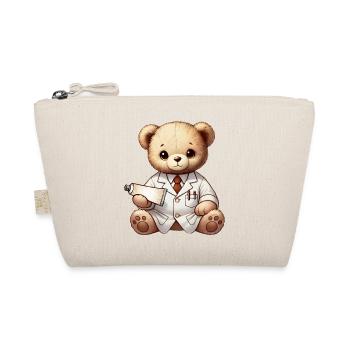 cute cuddly toy teddy apothecary with ointment - Organic Pouch - nature - Front
