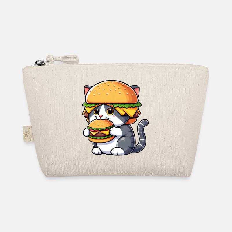 Drôle de chat hamburger cheeseburger dessin animé rapide Trousse biologique