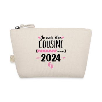Je vais être cousine 2024 annonce naissance cadeau - Trousse biologique - nature - Devant