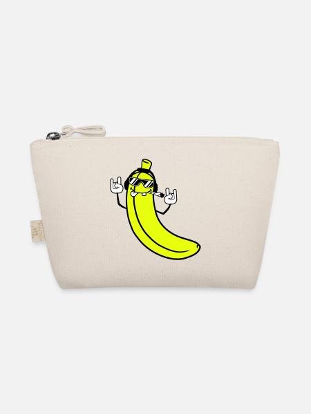 Lustige DJ Banane Obst Sonnenbrille Party Musik - Bio-Täschchen - Natur - Vorne