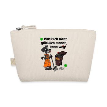 Was Dich nicht glücklich macht, kann weg - Bio-Täschchen - Natur - Vorne