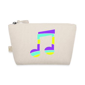 Colorful Music Note Stripe Techno Party Music Note - Organic Pouch - nature - Front