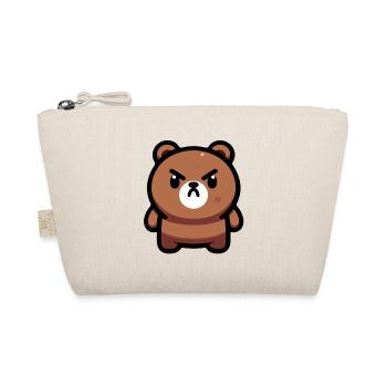 Fierce Brown Bear Art - Organic Pouch - nature - Front