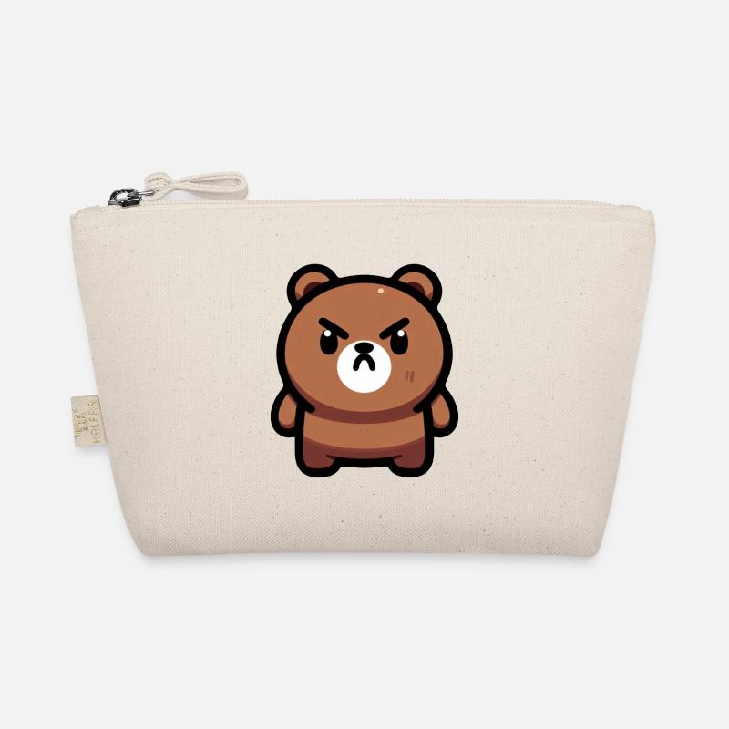 Fierce Brown Bear Art Organic Pouch