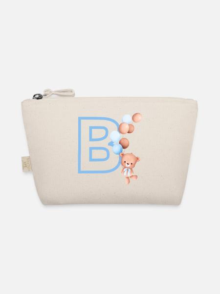 Buchstabe b blauer Bär - Bio-Täschchen - Natur