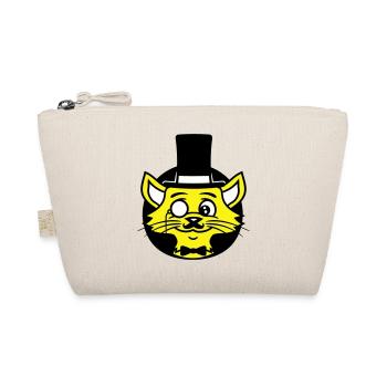 Sir Cat Gentleman Top Hat Monocle Rich Gentleman - Organic Pouch - nature - Front