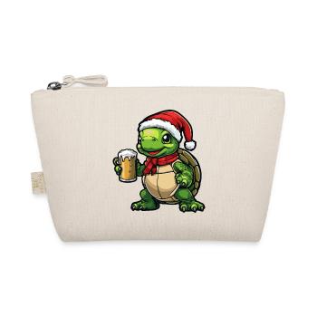 Schildkröte Weihnachten Bier - Bio-Täschchen - Natur - Vorne