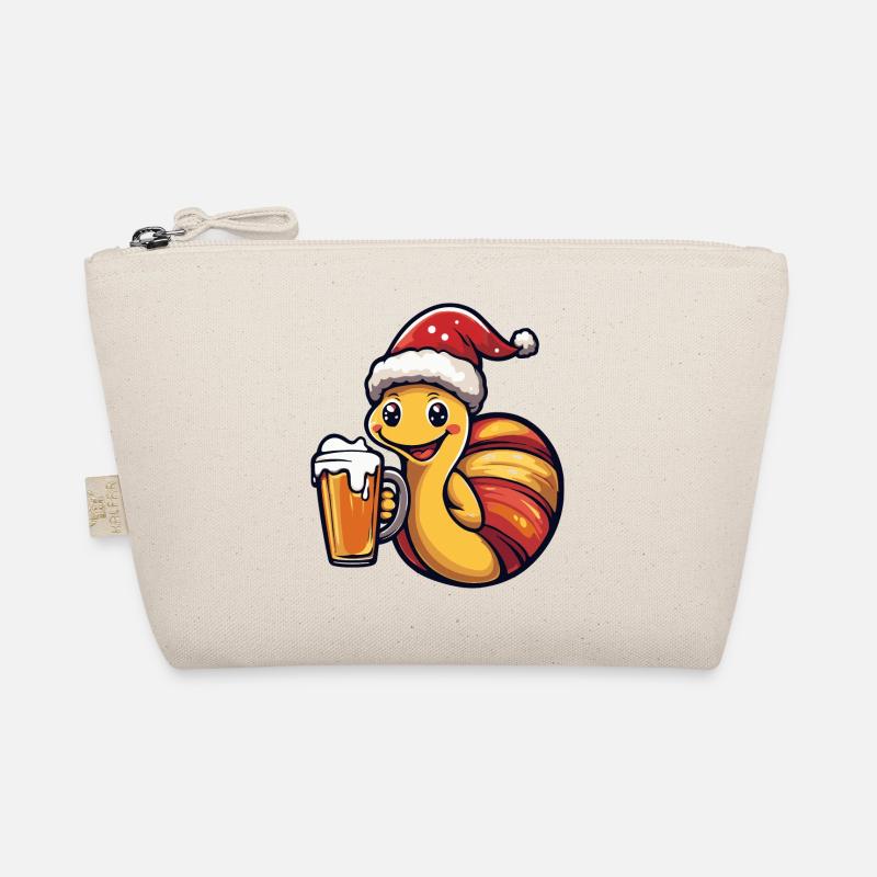 Schnecke Weihnachten Bier Bio-Täschchen