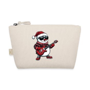 Snowman Christmas Guitar - Organic Pouch - nature - Front