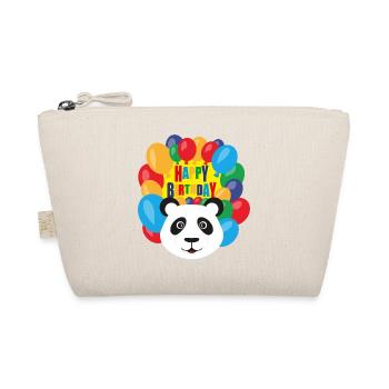Pandabär mit Luftballons und Happy Birthday. - Bio-Täschchen - Natur - Vorne