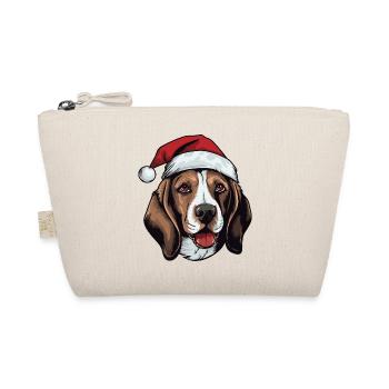 Portrait de Noël tête de chien beagle - Trousse biologique - nature - Devant