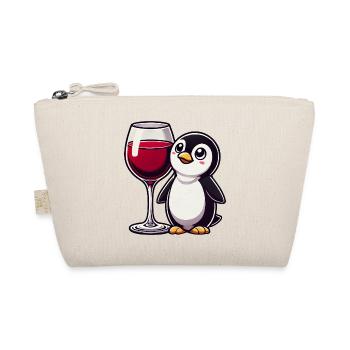 mignon pingouin vin rouge dessin animé - Trousse biologique - nature - Devant