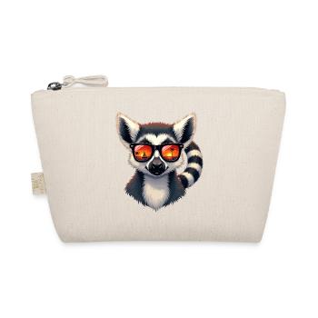 A stylish lemur wearing sunglasses - Organic Pouch - nature - Front