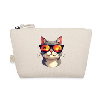 A cat wearing sunglasses - Organic Pouch - nature - Front