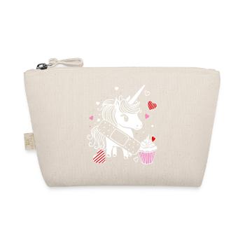 Unicorn with plaster and cupcake - Get well soon - Organic Pouch - nature - Front