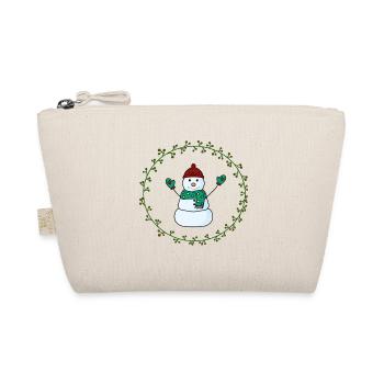 Schneemann - happy winter - Bio-Täschchen - Natur - Vorne