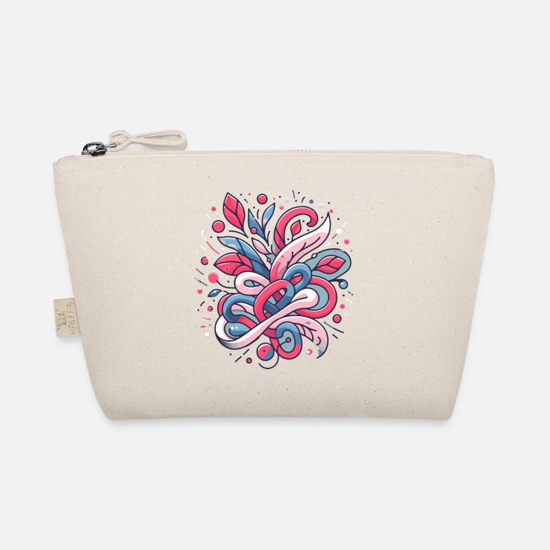 Abstraktes Blumenmuster Bio-Täschchen