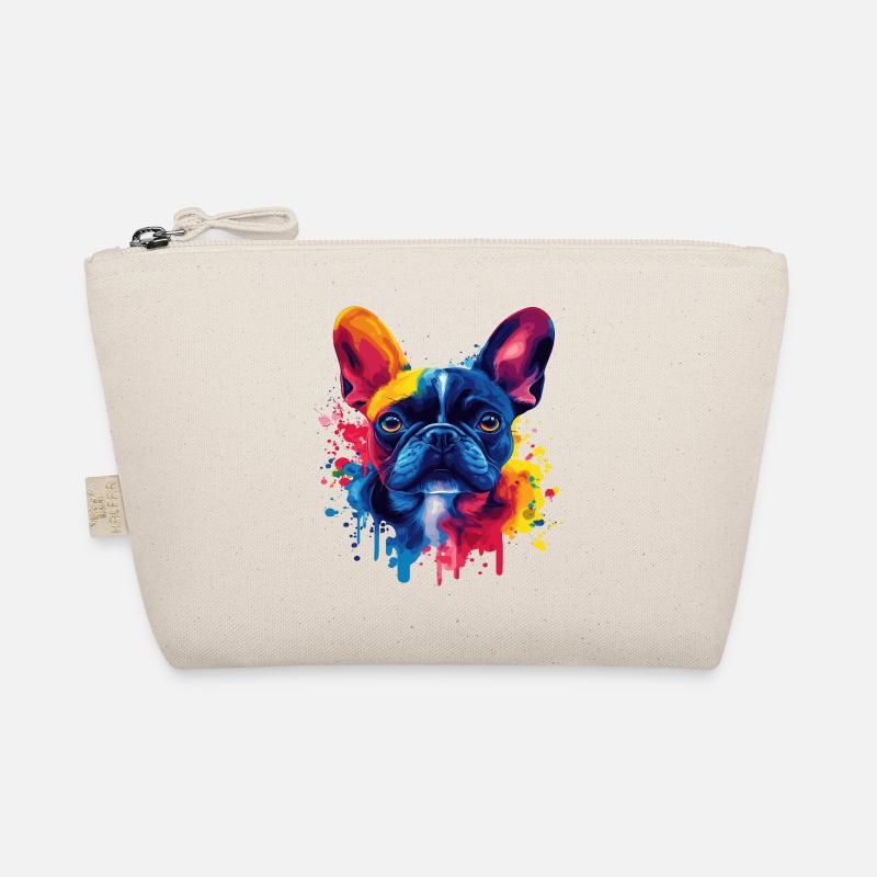 Psychedelic Bulldog with vibrant colors - Organic Pouch - nature