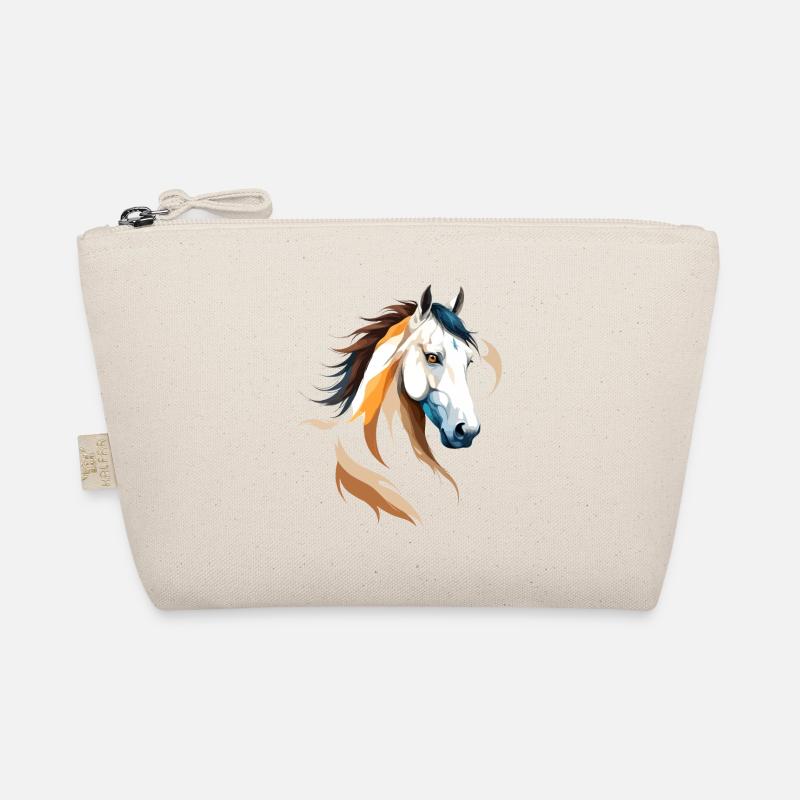 Pferd Vektor Kunst mit lebendiger Farbillustration Bio-Täschchen