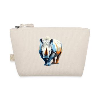 Rhinoceros Vector Art with Vibrant Illustration - Organic Pouch - nature - Front