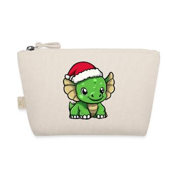 Dinosaur triceratops Christmas - Organic Pouch - nature - Front