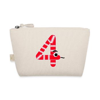 Number 4 Snake Red Kids - Organic Pouch - nature - Front