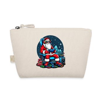 Cool Gaming Santa with Headphones Christmas Art - Organic Pouch - nature - Front