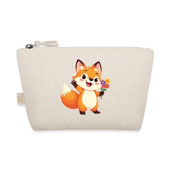 Renard de dessin animé joyeux avec bouquet de fleurs - Trousse biologique - nature - Devant