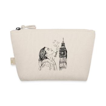 London Big Ben England Woman Hearts Line Art Art - Organic Pouch - nature - Front