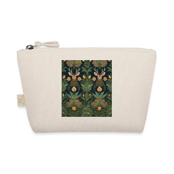 Symmetrical pattern with deer and flowers - Organic Pouch - nature - Front