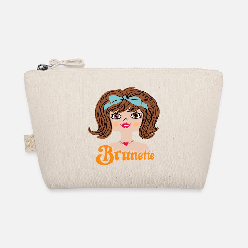 Brunette Retro Vintage Bio-Täschchen