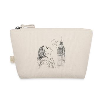 London Big Ben England Woman Hearts Line Art Art - Organic Pouch - nature - Front