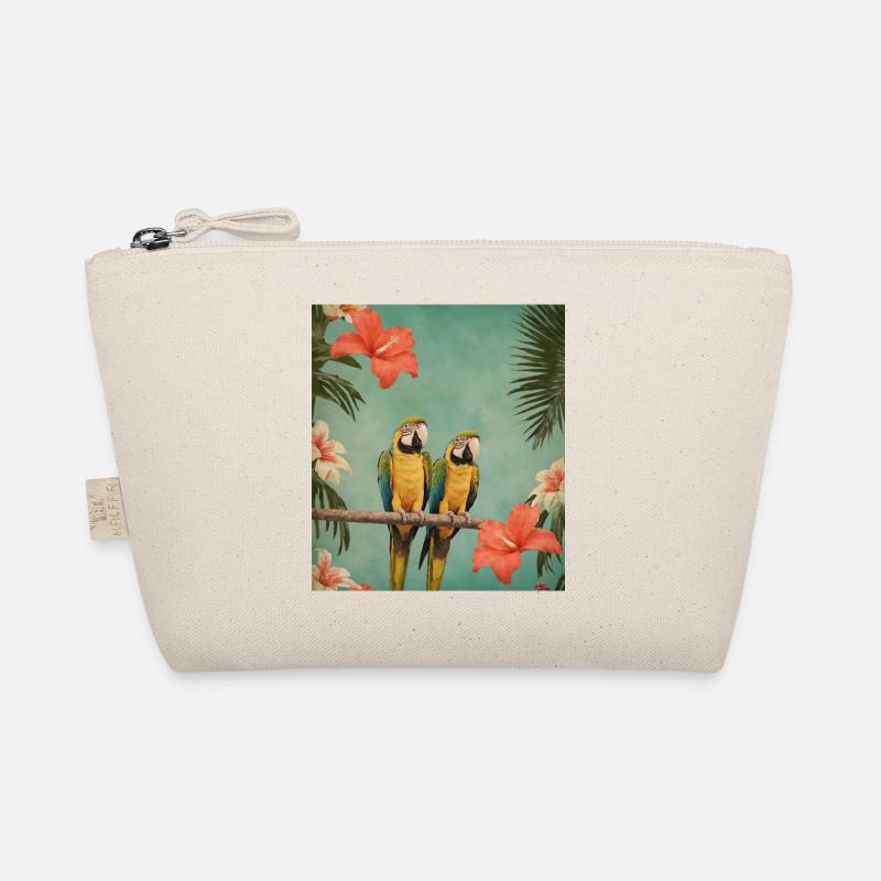 Deux perroquets sur une branche avec des fleurs d’hibiscus Trousse biologique