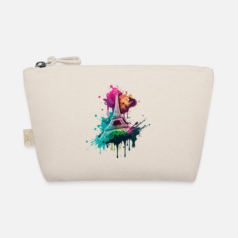 Paris Eiffelturm Skyline Frankreich Splash Bunt Bio-Täschchen