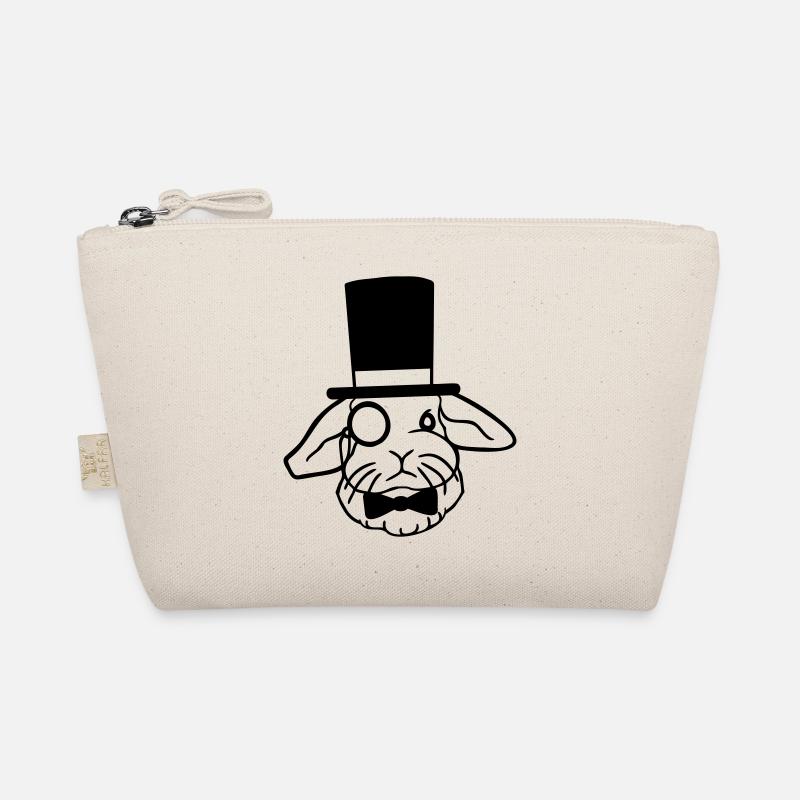 Mr. Bunny Gentleman Top Hat Monocle Glasses Organic Pouch