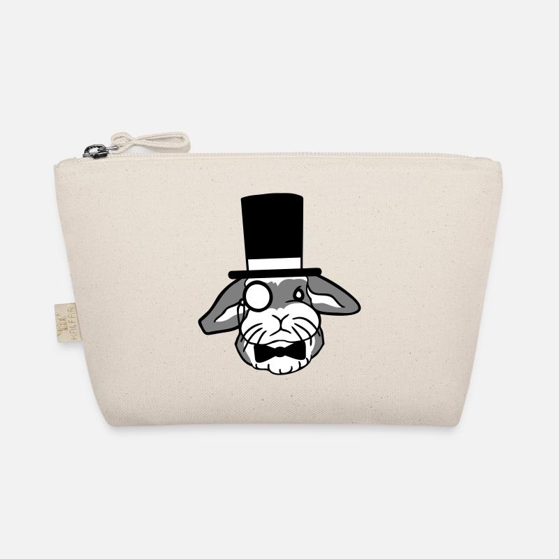 Mr. Bunny Gentleman Top Hat Monocle Glasses Organic Pouch