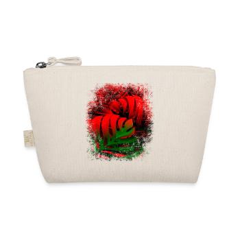 Pattern with Plants Monstera Fern Leaves Red Green - Organic Pouch - nature - Front