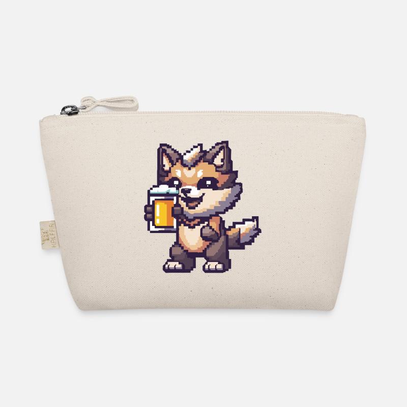 Wolf Pixel Bier Bio-Täschchen