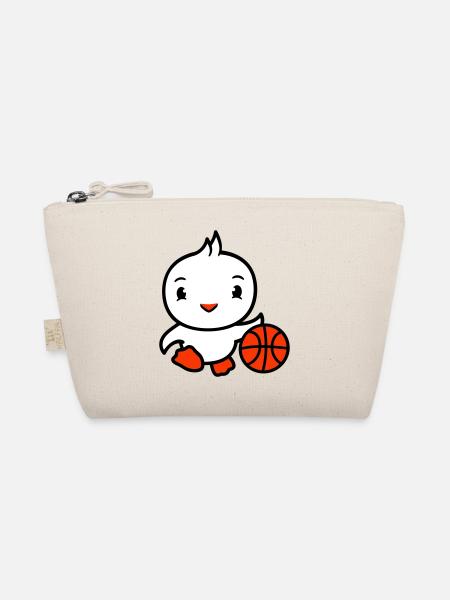 Bird Basketball Play Fun Ball Sports Dribbling - Organic Pouch - nature - Front