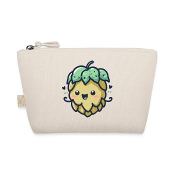 Happy Hop Buddy - Niedliches Maskottchen beim Bierbrauen - Bio-Täschchen - Natur - Vorne