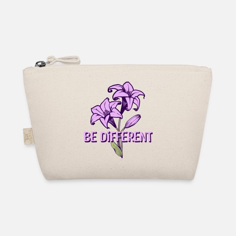 BE DIFFERENT – Lila Lilien Blumen Garten - Bio-Täschchen - Natur